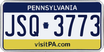 PA license plate JSQ3773