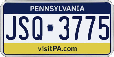 PA license plate JSQ3775