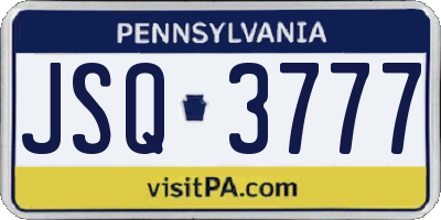 PA license plate JSQ3777