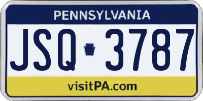 PA license plate JSQ3787