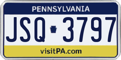 PA license plate JSQ3797