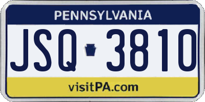 PA license plate JSQ3810