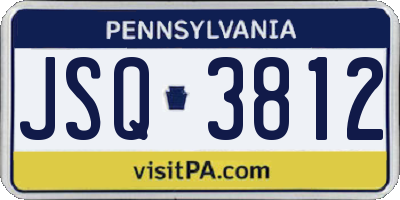 PA license plate JSQ3812