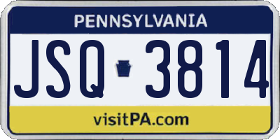 PA license plate JSQ3814