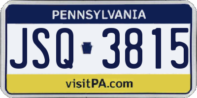 PA license plate JSQ3815