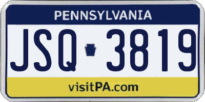 PA license plate JSQ3819
