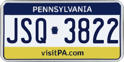 PA license plate JSQ3822