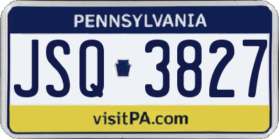 PA license plate JSQ3827
