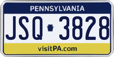 PA license plate JSQ3828