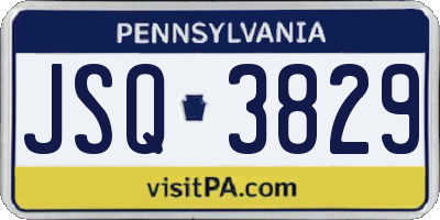 PA license plate JSQ3829