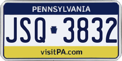 PA license plate JSQ3832