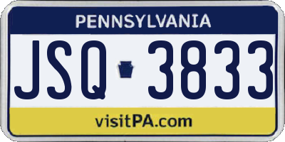 PA license plate JSQ3833