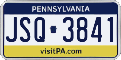 PA license plate JSQ3841
