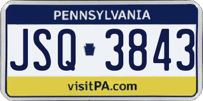 PA license plate JSQ3843