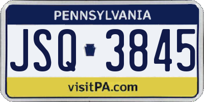 PA license plate JSQ3845