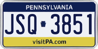 PA license plate JSQ3851