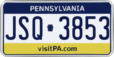 PA license plate JSQ3853