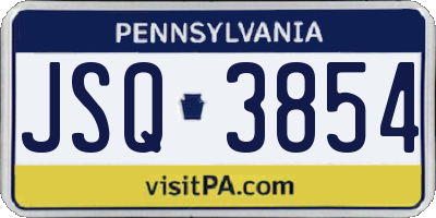 PA license plate JSQ3854
