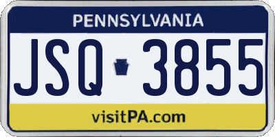 PA license plate JSQ3855