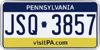 PA license plate JSQ3857