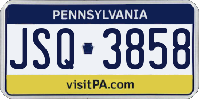 PA license plate JSQ3858