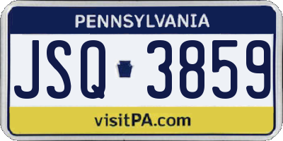 PA license plate JSQ3859