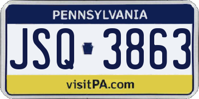 PA license plate JSQ3863