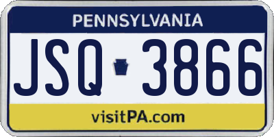 PA license plate JSQ3866