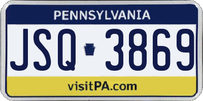 PA license plate JSQ3869