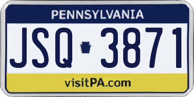 PA license plate JSQ3871