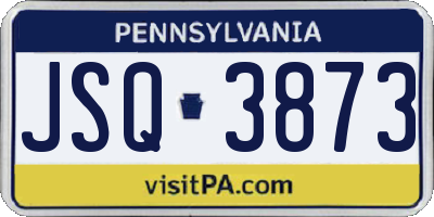PA license plate JSQ3873