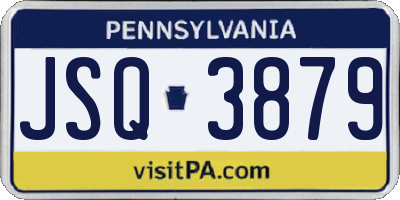 PA license plate JSQ3879