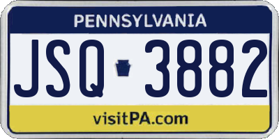 PA license plate JSQ3882