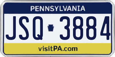 PA license plate JSQ3884
