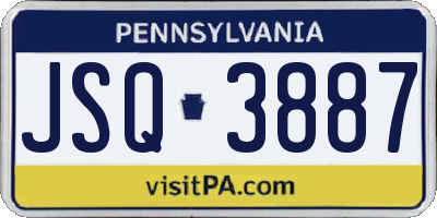 PA license plate JSQ3887