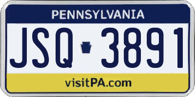 PA license plate JSQ3891