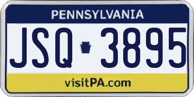 PA license plate JSQ3895