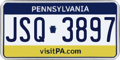 PA license plate JSQ3897