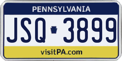 PA license plate JSQ3899