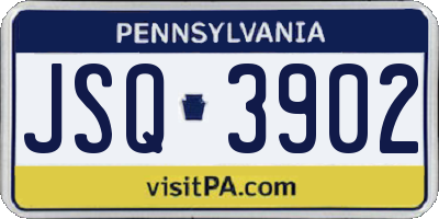 PA license plate JSQ3902