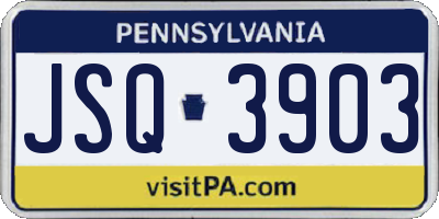 PA license plate JSQ3903