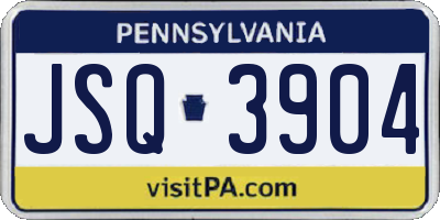 PA license plate JSQ3904