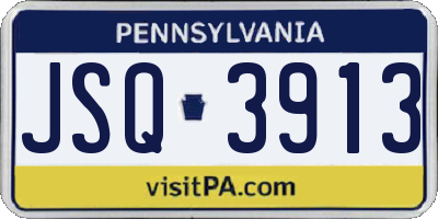 PA license plate JSQ3913