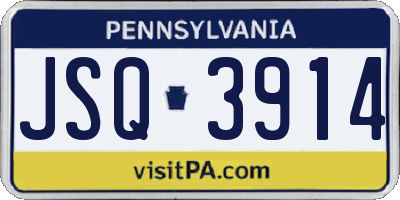 PA license plate JSQ3914
