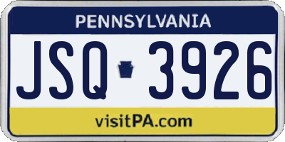 PA license plate JSQ3926