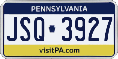 PA license plate JSQ3927