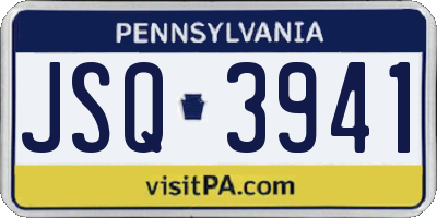 PA license plate JSQ3941