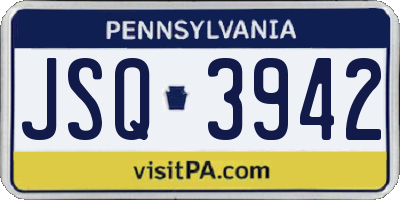 PA license plate JSQ3942
