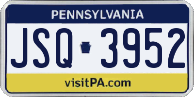 PA license plate JSQ3952