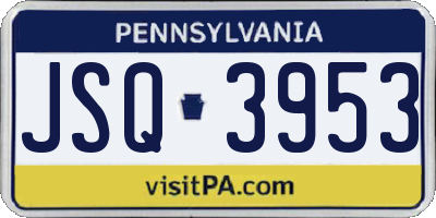 PA license plate JSQ3953